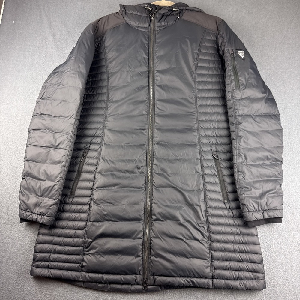 KUHL Jacket Women's XL Black Spyfire Hoody Parka Puffer Down Insulated Coat